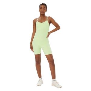 New Girlfriend Collective One-Piece Romper Green Tea Yoga Dance Unitard Cheer Sm